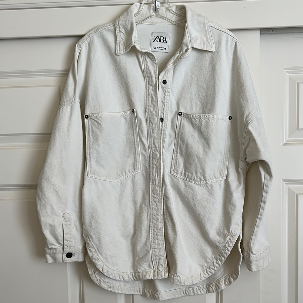 Zara Cream Denim Jacket